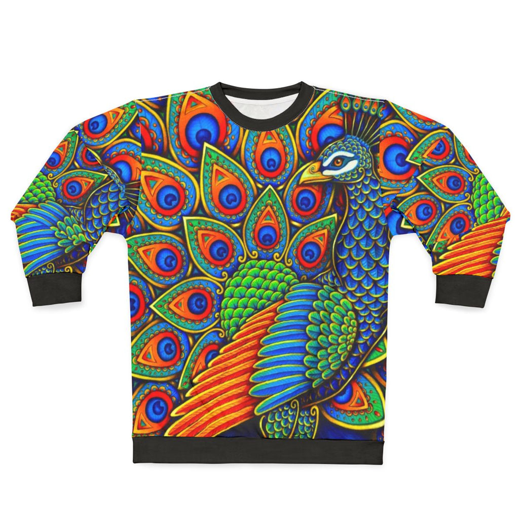 Colorful paisley peacock sweatshirt