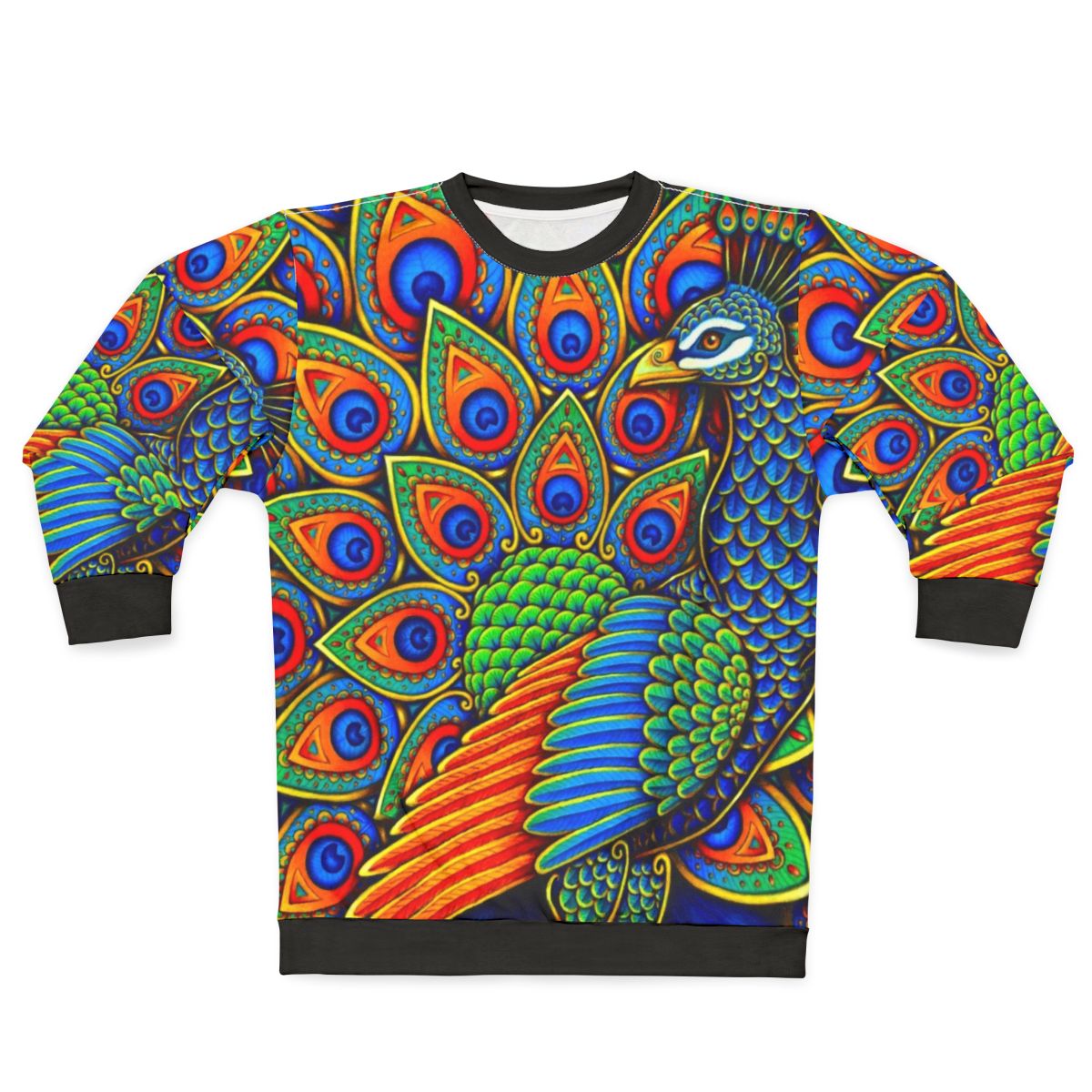 Colorful paisley peacock sweatshirt