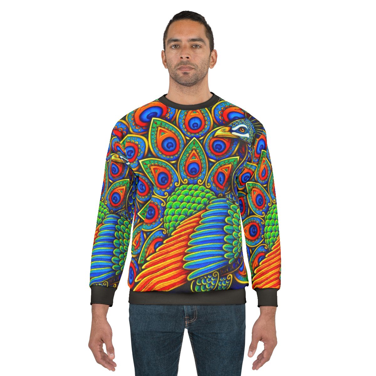 Colorful paisley peacock sweatshirt