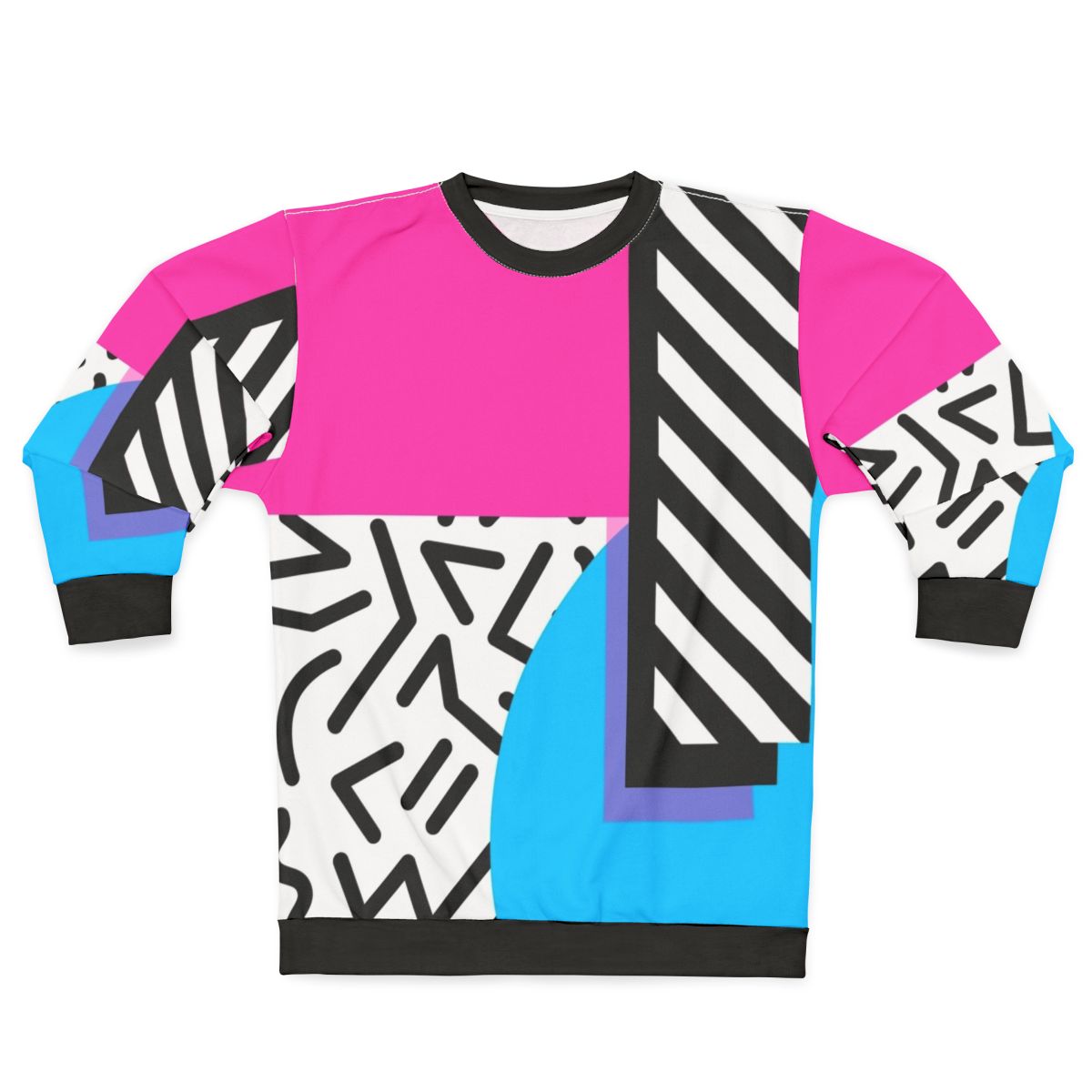 Colorful retro abstract geometric pattern sweatshirt