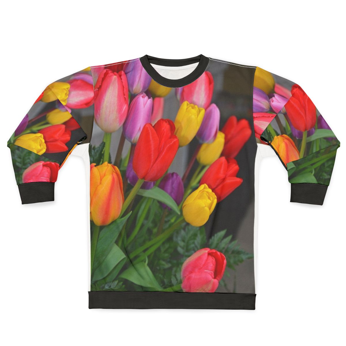 Colorful tulip floral arrangement sweatshirt