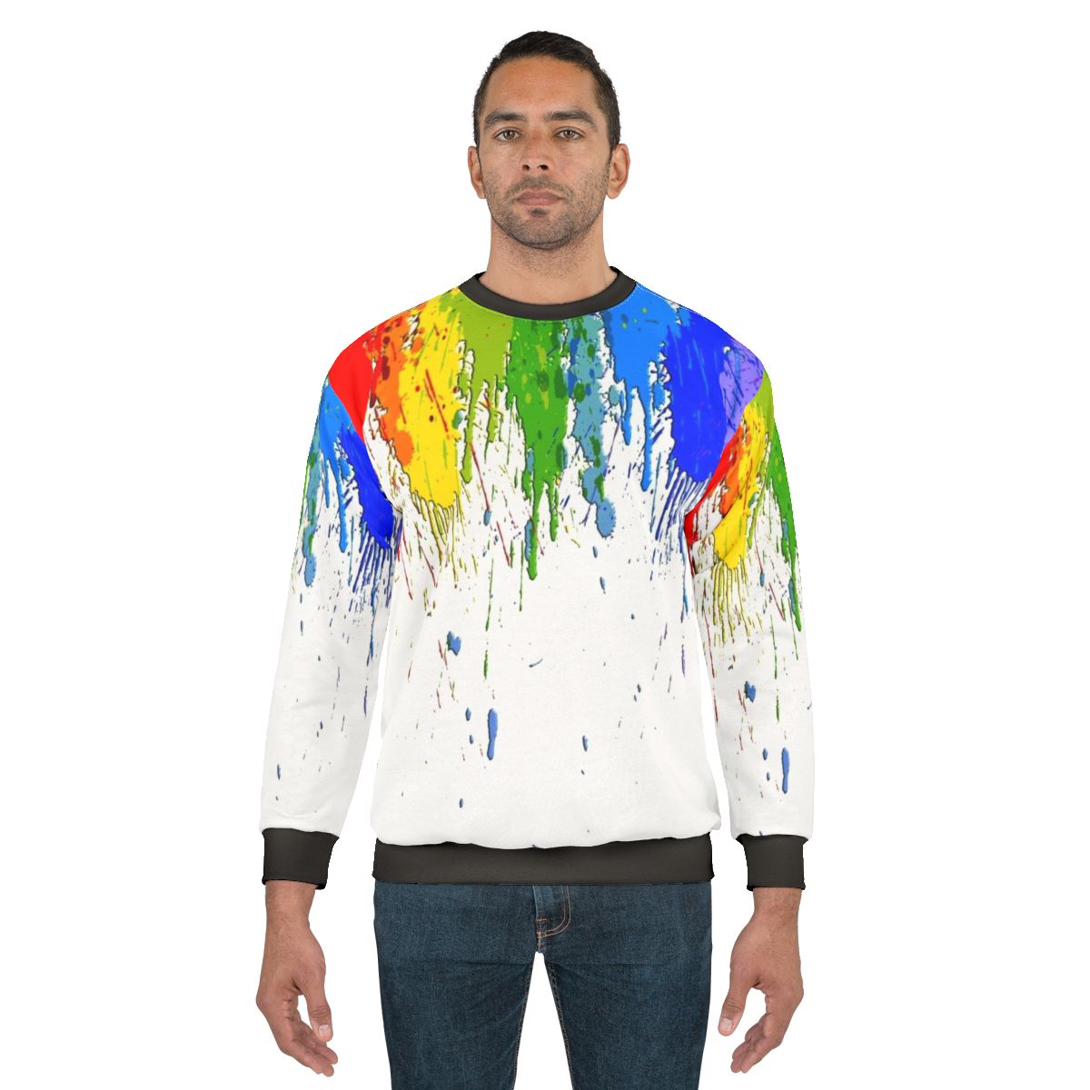 Vibrant color drip sweatshirt with abstract animal art design