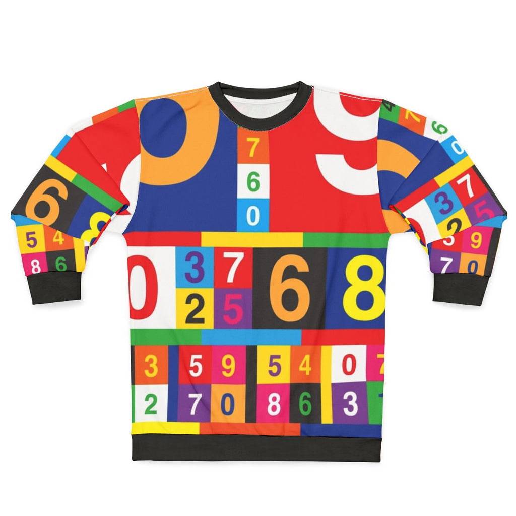 Coloured Numbers Sweatshirt featuring cyber chameleon design