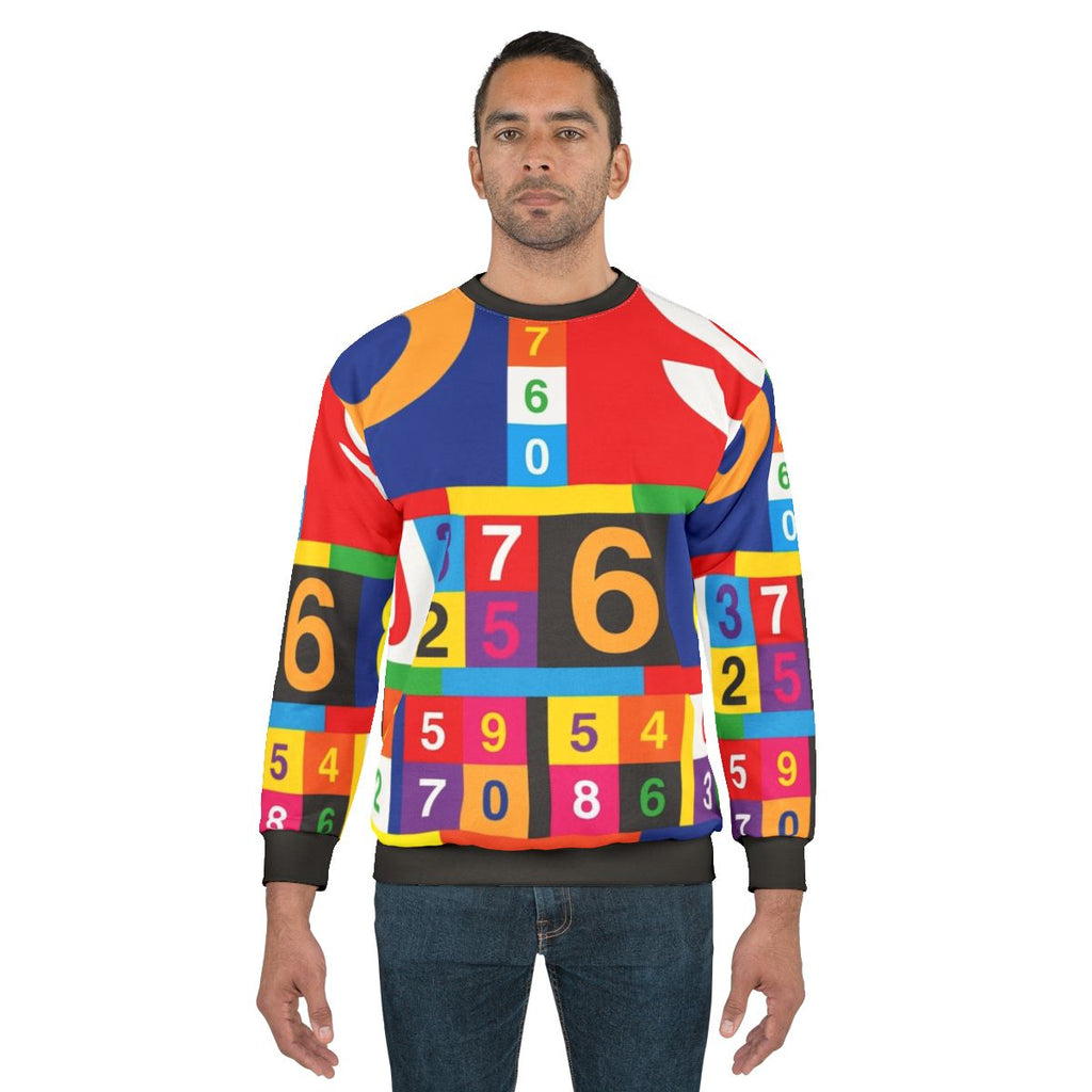 Coloured Numbers Sweatshirt featuring cyber chameleon design