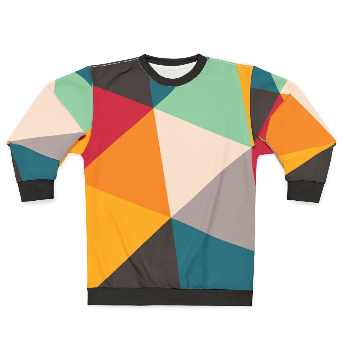 Geometric triangles sweatshirt in vibrant, minimalist design