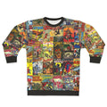 Retro comic book collage graphic sweatshirt