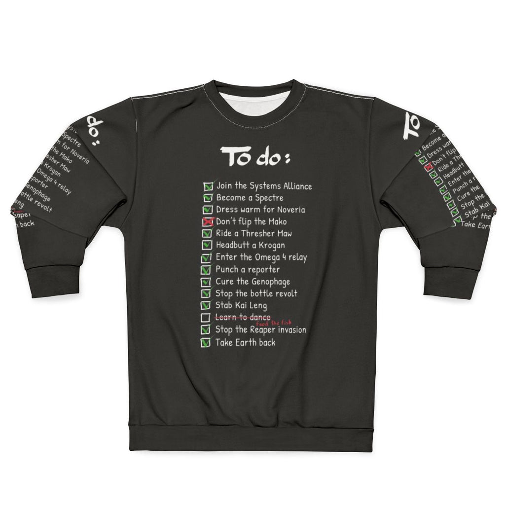 Commander Shepard's To Do List Mass Effect Themed Sweatshirt