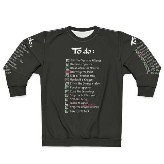 Commander Shepard's To Do List Mass Effect Themed Sweatshirt