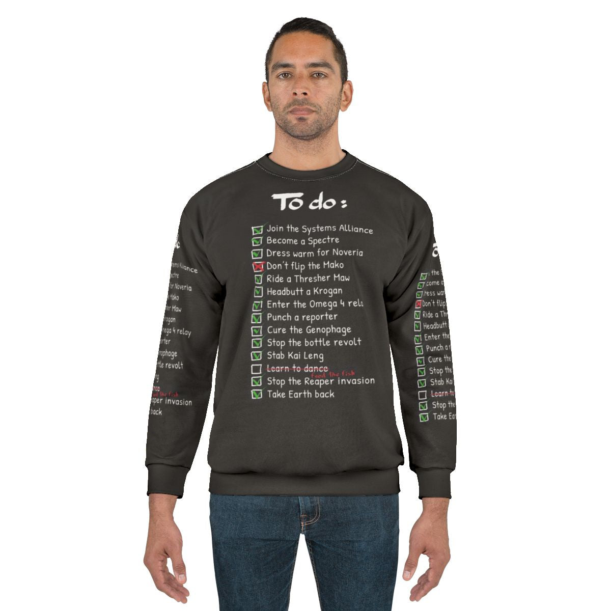 Commander Shepard's To Do List Mass Effect Themed Sweatshirt