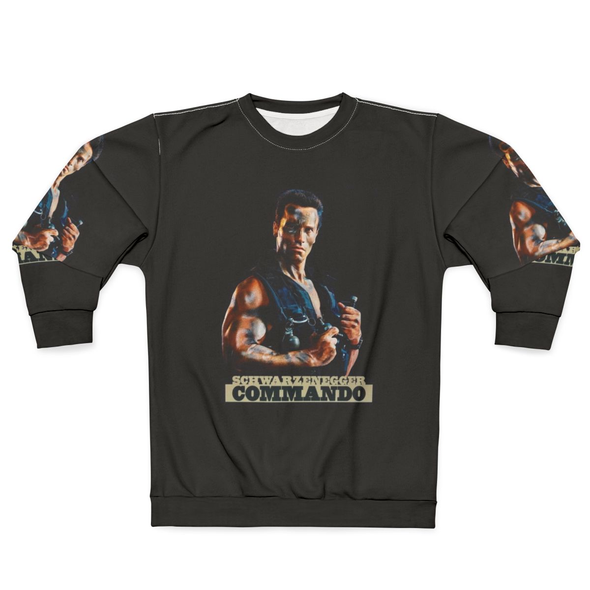 Commando Movie Poster Sweatshirt featuring Arnold Schwarzenegger