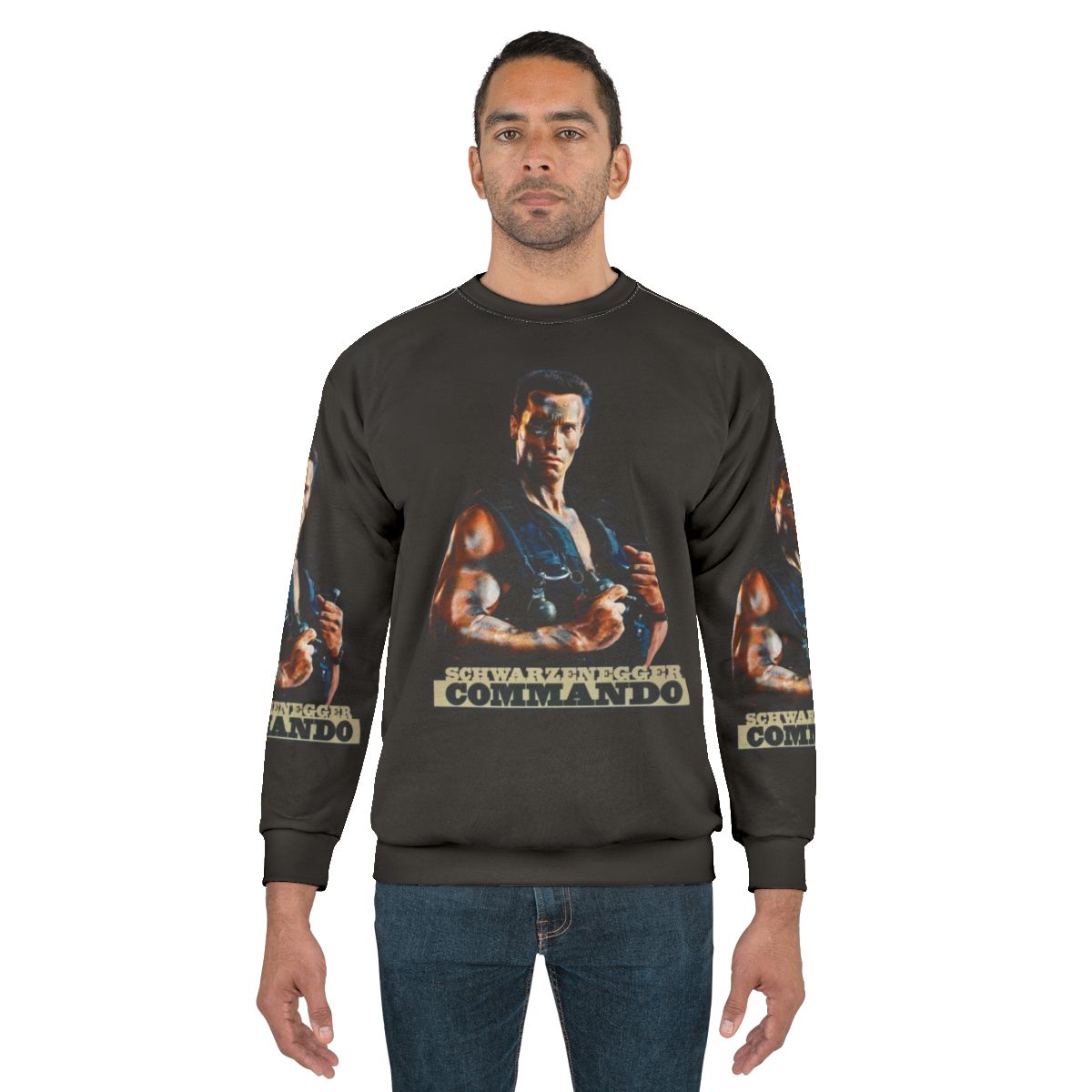 Commando Movie Poster Sweatshirt featuring Arnold Schwarzenegger