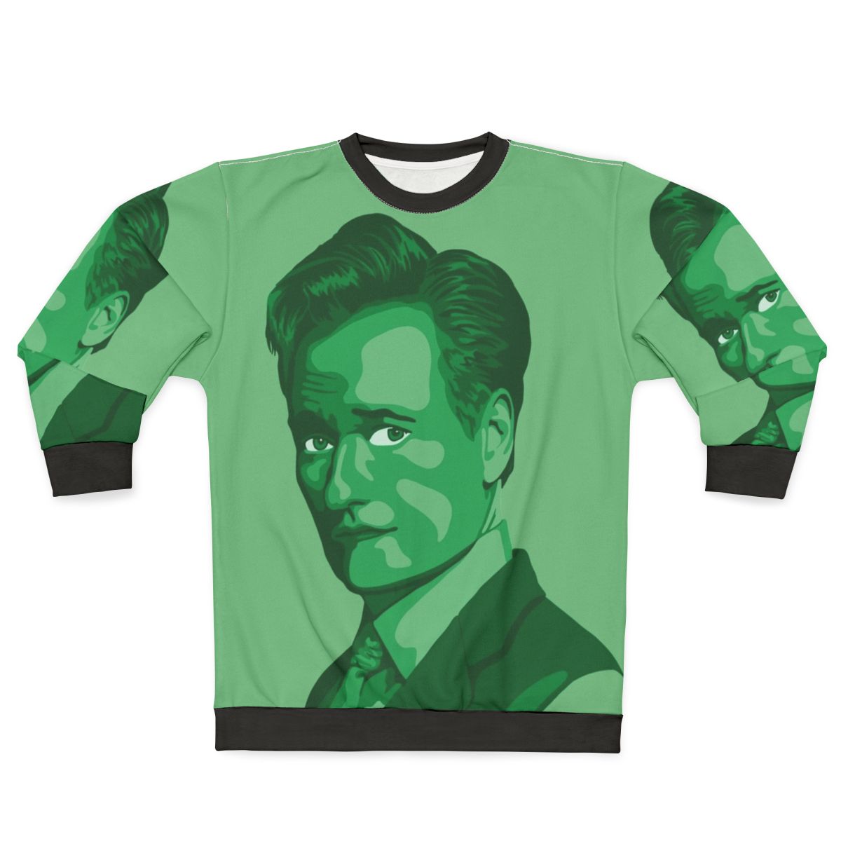 Conan O'Brien portrait sweatshirt in green
