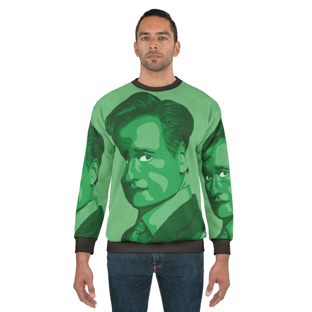 Conan O'Brien portrait sweatshirt in green