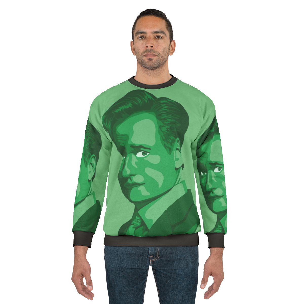 Conan O'Brien portrait sweatshirt in green