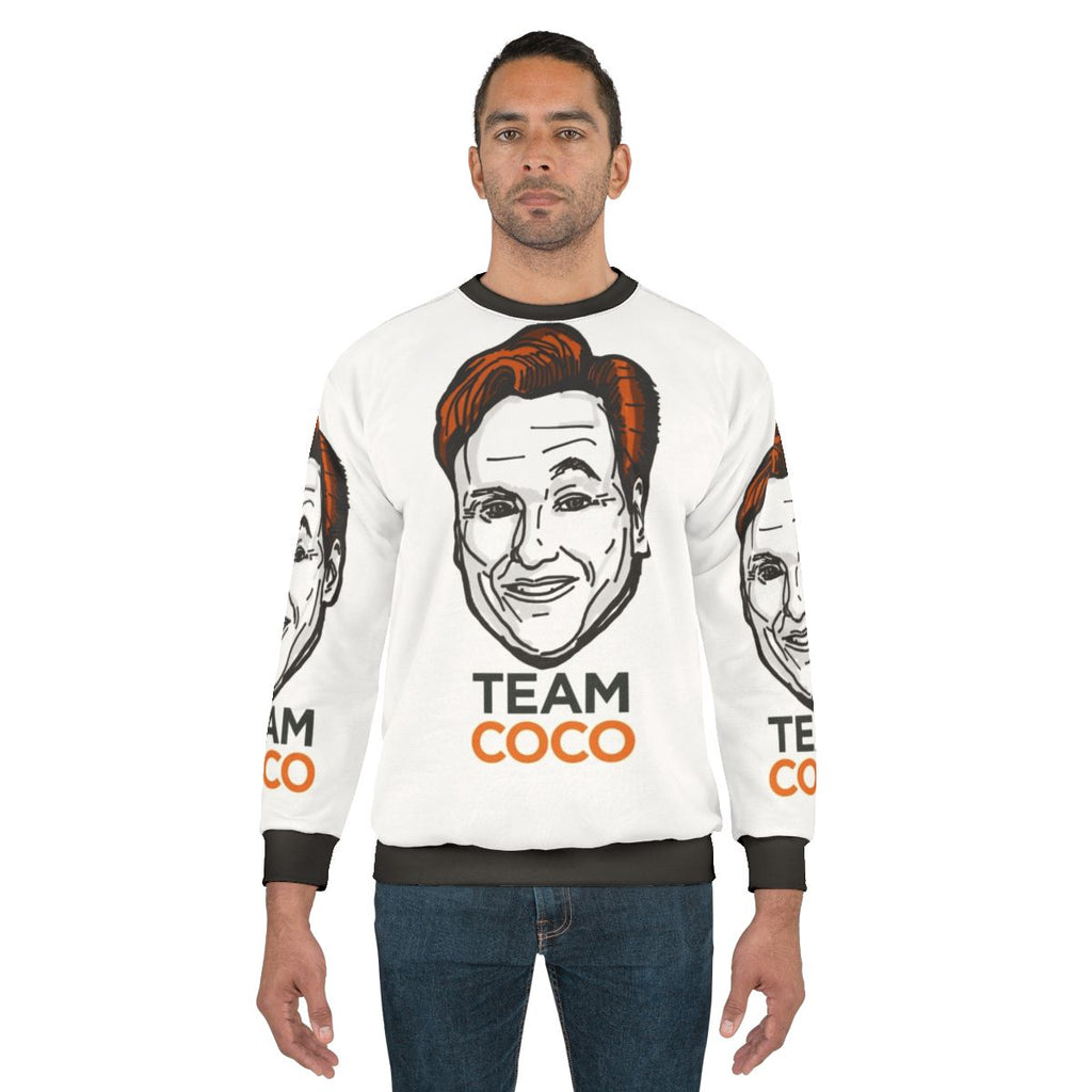 Conan O'Brien Team Coco Smiles Eyebrows Sweatshirt