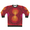 Concentric Grid Sweatshirt with Geometric, Abstract Pattern