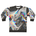 Trippy abstract paint sweatshirt with colorful gradient glitch pattern