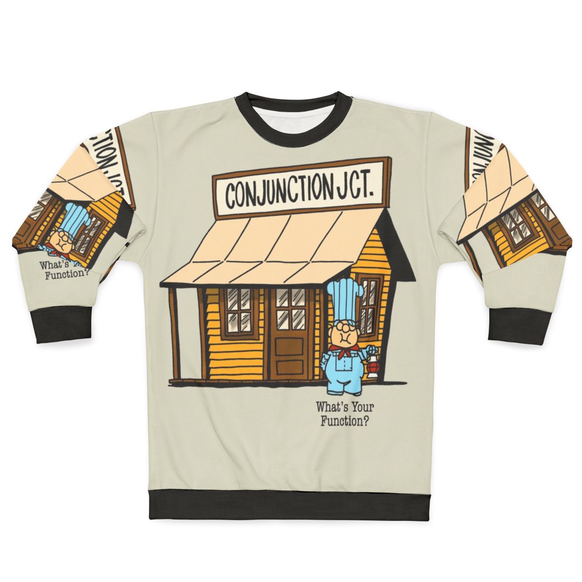 Conjunction Junction Schoolhouse Sweatshirt with Cartoon Train Character