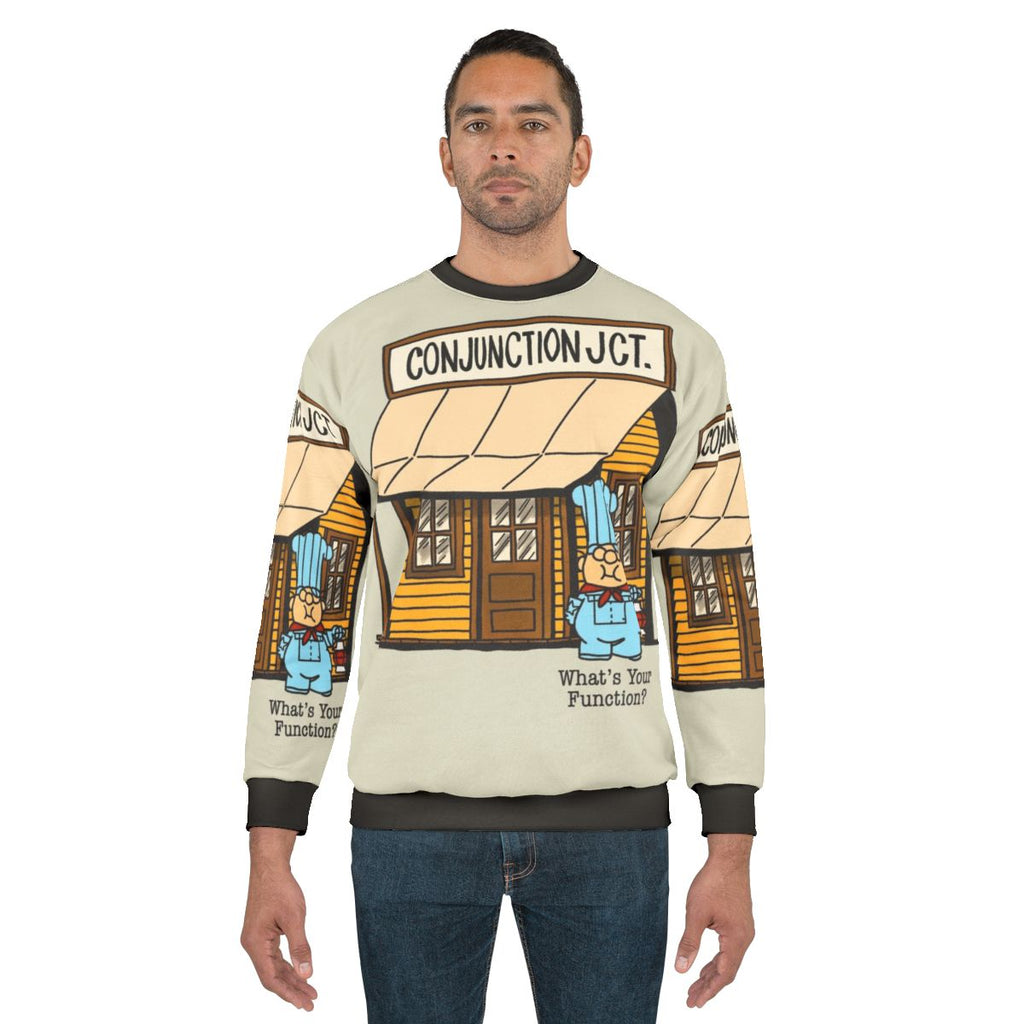 Conjunction Junction Schoolhouse Sweatshirt with Cartoon Train Character