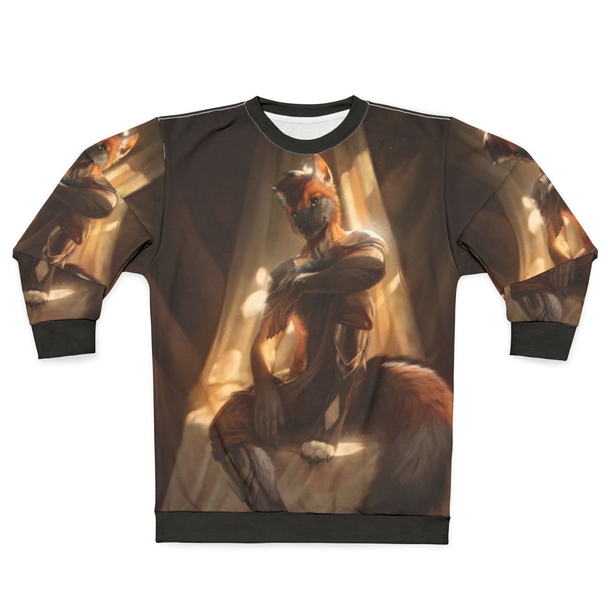 Contentment Sweatshirt featuring a wolf anthro character
