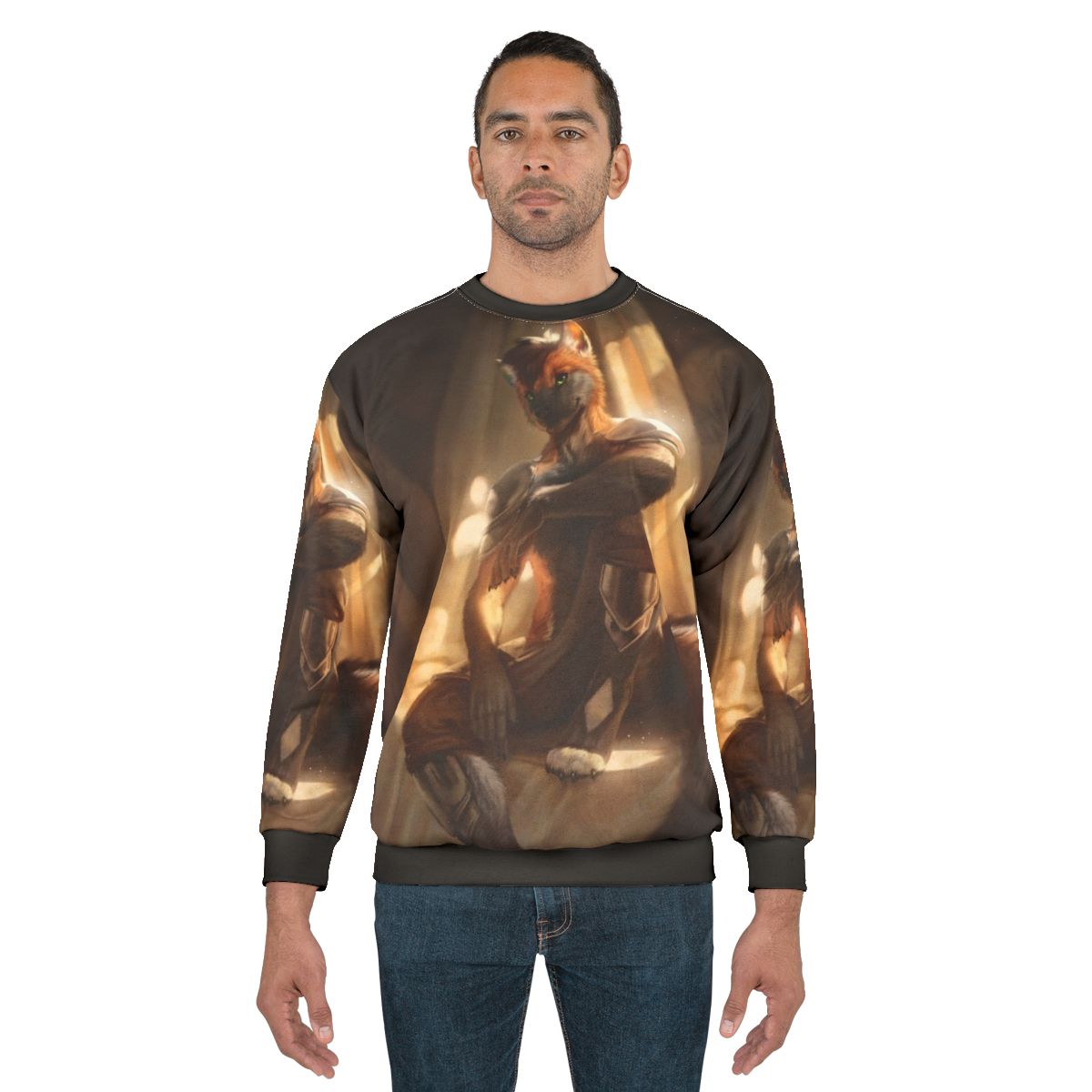 Contentment Sweatshirt featuring a wolf anthro character