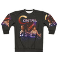 Retro Contra inspired sweatshirt with pixel art design