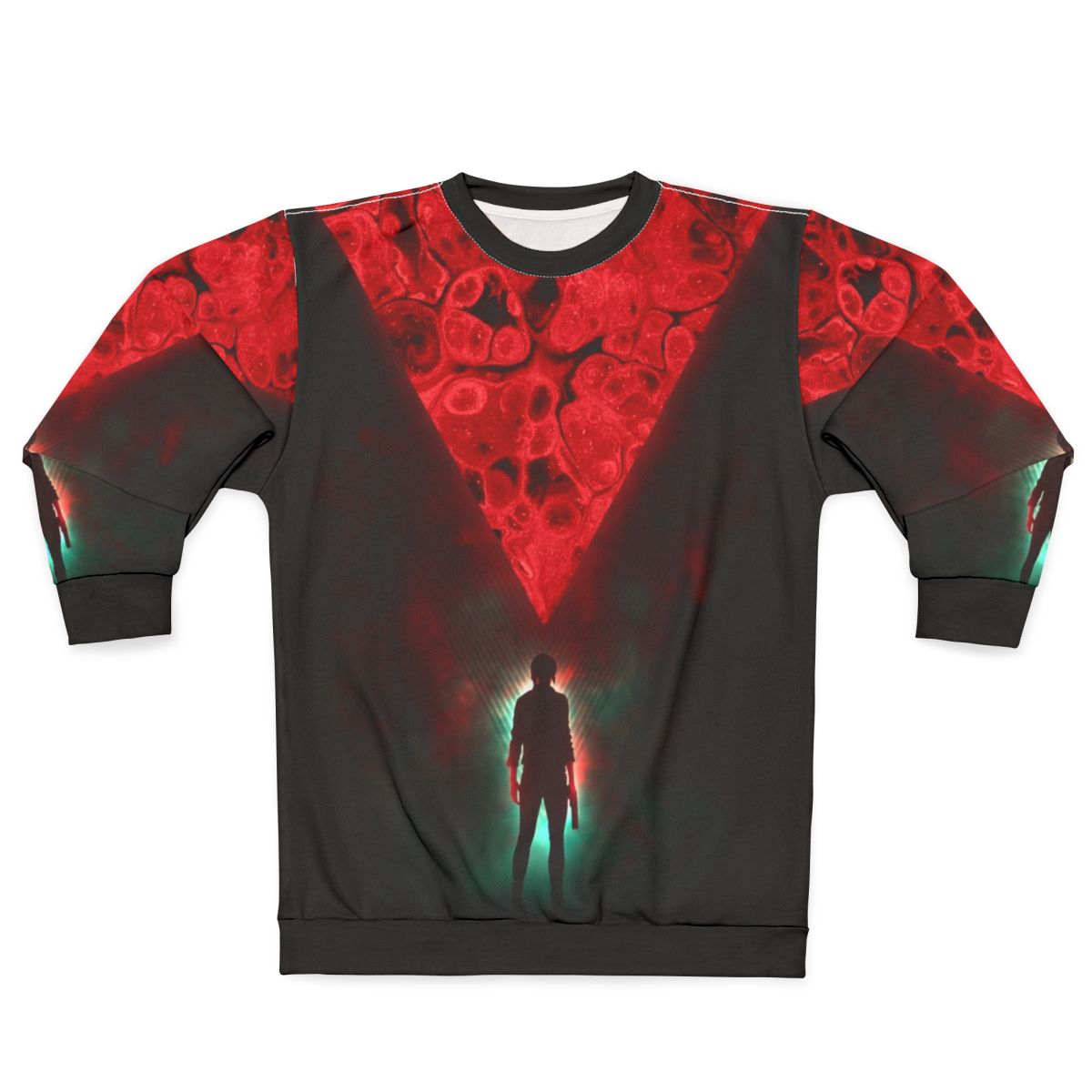 Retro Control Sweatshirt with cyberpunk and futuristic gaming design