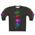 Playstation controller buttons splatter design on a cozy sweatshirt