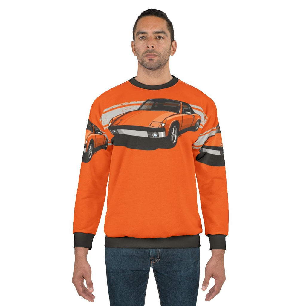 German Sports Car Sweatshirt featuring Porsche 914 classic car design