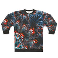 Coral Fractal Sweatshirt with Bold, Psychedelic, Trippy Abstract Design