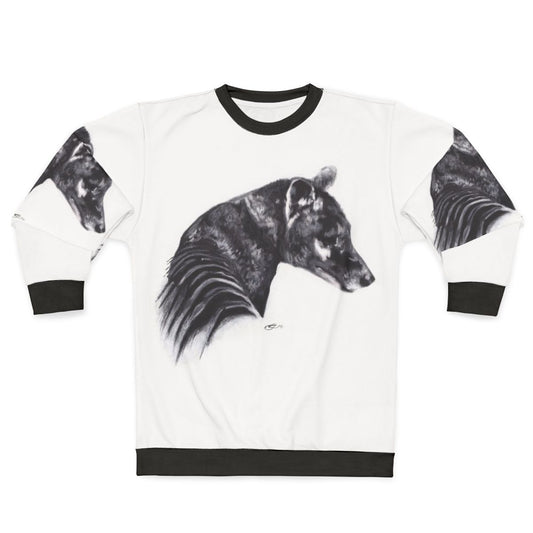 Thylacine extinct animal sweatshirt featuring Corinna's Tasmanian tiger artwork