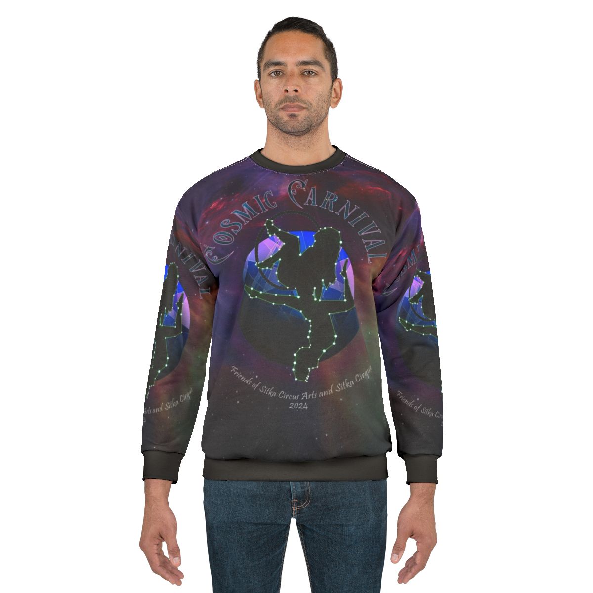 Cosmic Carnival 2024 Sweatshirt with Constellation Design