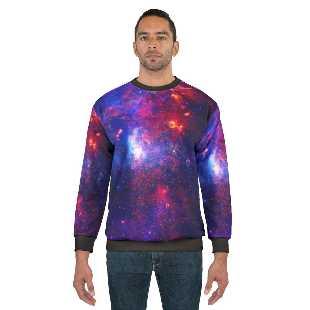 Cosmic Composite Sweatshirt with Galaxy and Nebula Design