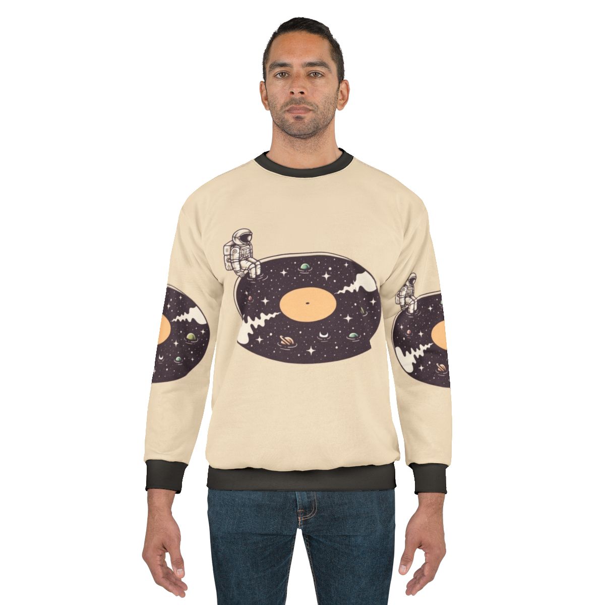 Cosmic Sound Sweatshirt with Astronaut and Space Themed Design