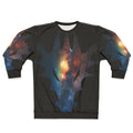 Cosmic watercolor design of a legendary dragon, a mythical fantasy creature