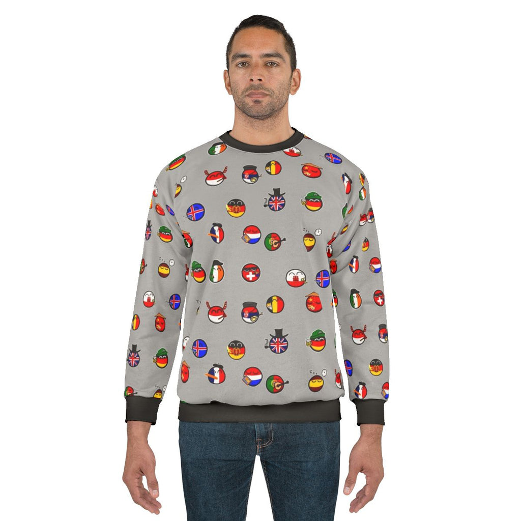 Countryballs Sweatshirt featuring a meme design of country balls