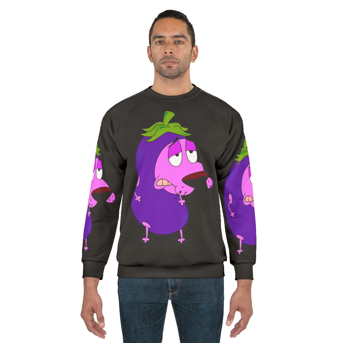 Courage The Cowardly Dog Sweatshirt featuring the iconic pink anthropomorphic dog character