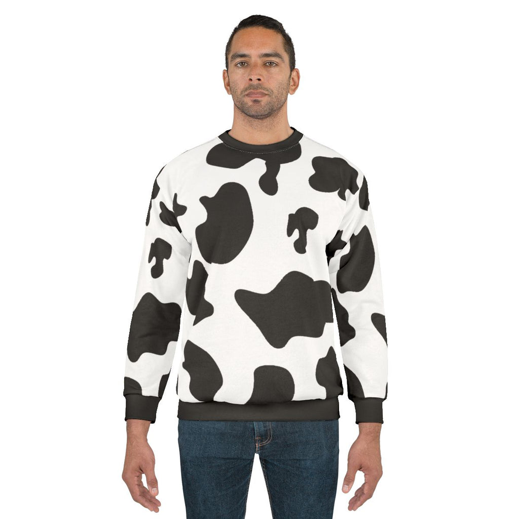 Cow pattern animal print cozy sweatshirt