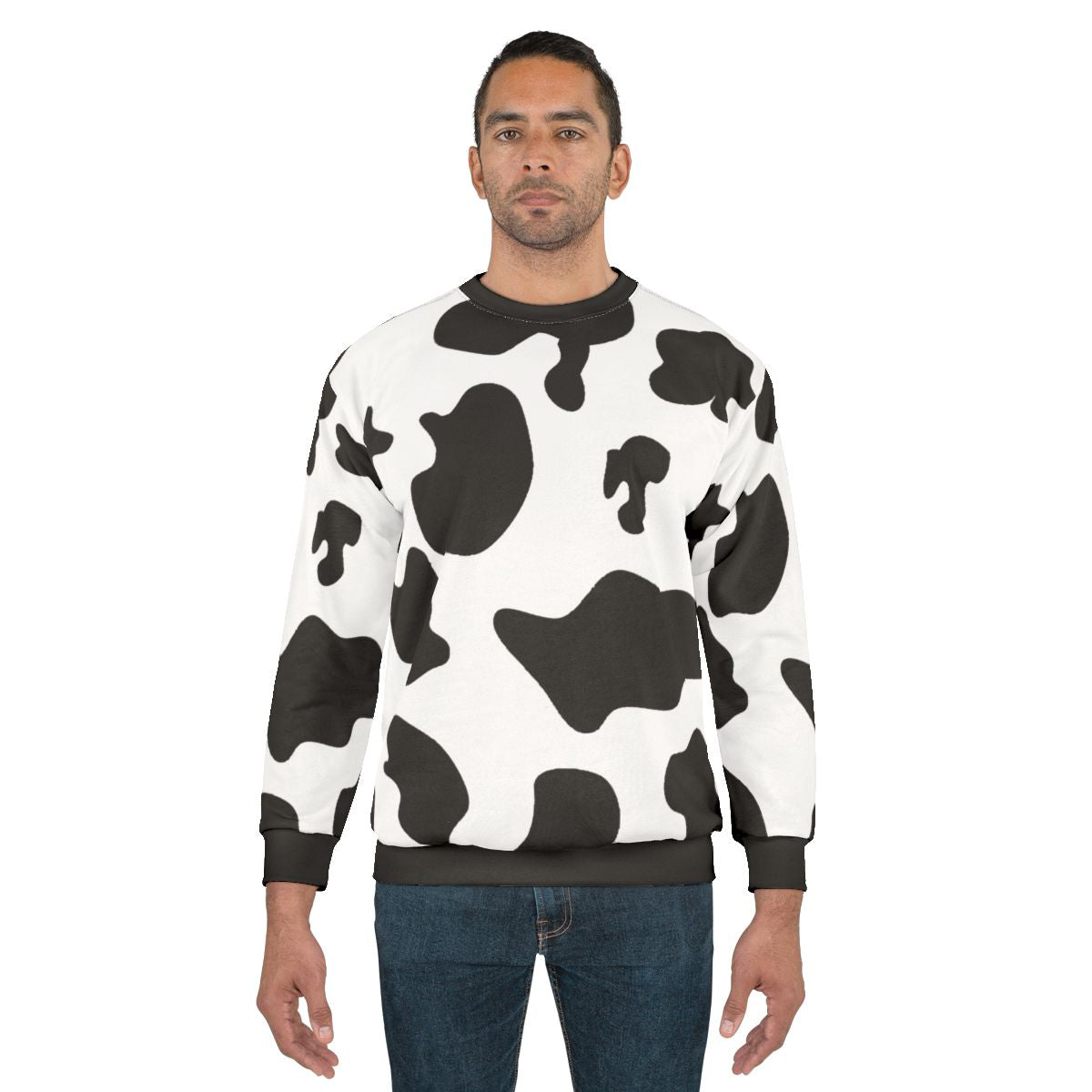 Cow pattern animal print cozy sweatshirt