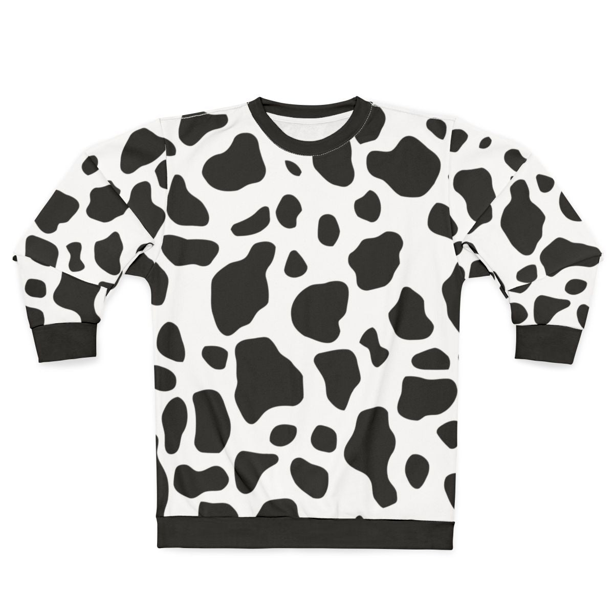 Cow print sweatshirt with a cozy, casual design