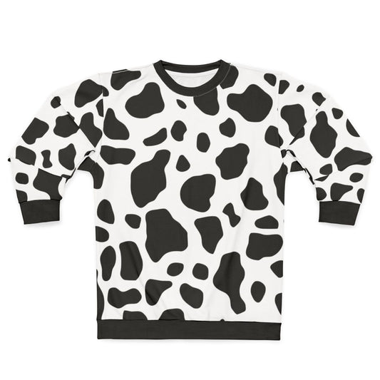 Cow print sweatshirt with a cozy, casual design