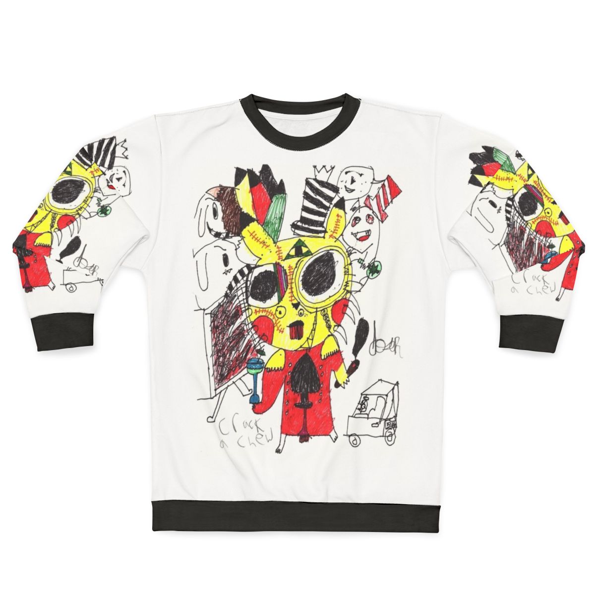 Psychedelic "Crack A Chew" graphic sweatshirt