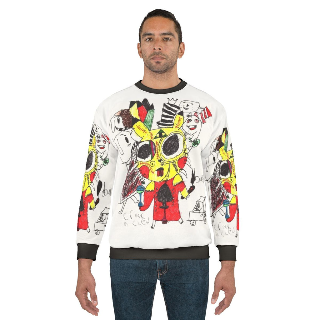 Psychedelic "Crack A Chew" graphic sweatshirt
