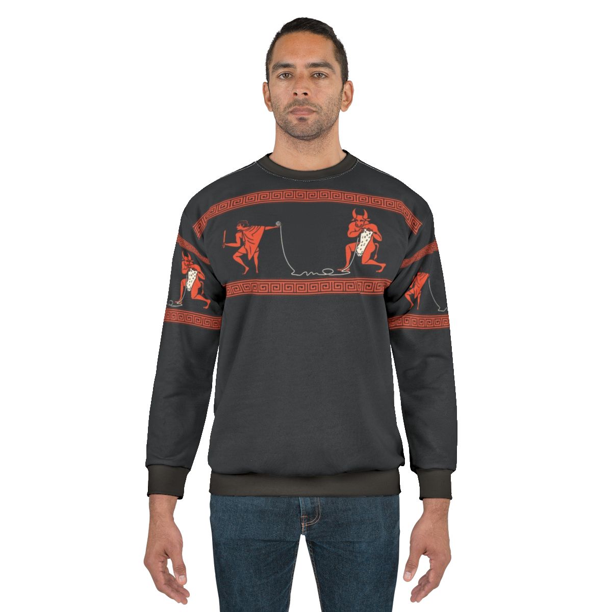 Handcrafted Minotaur Sweatshirt with Greek Mythology Design