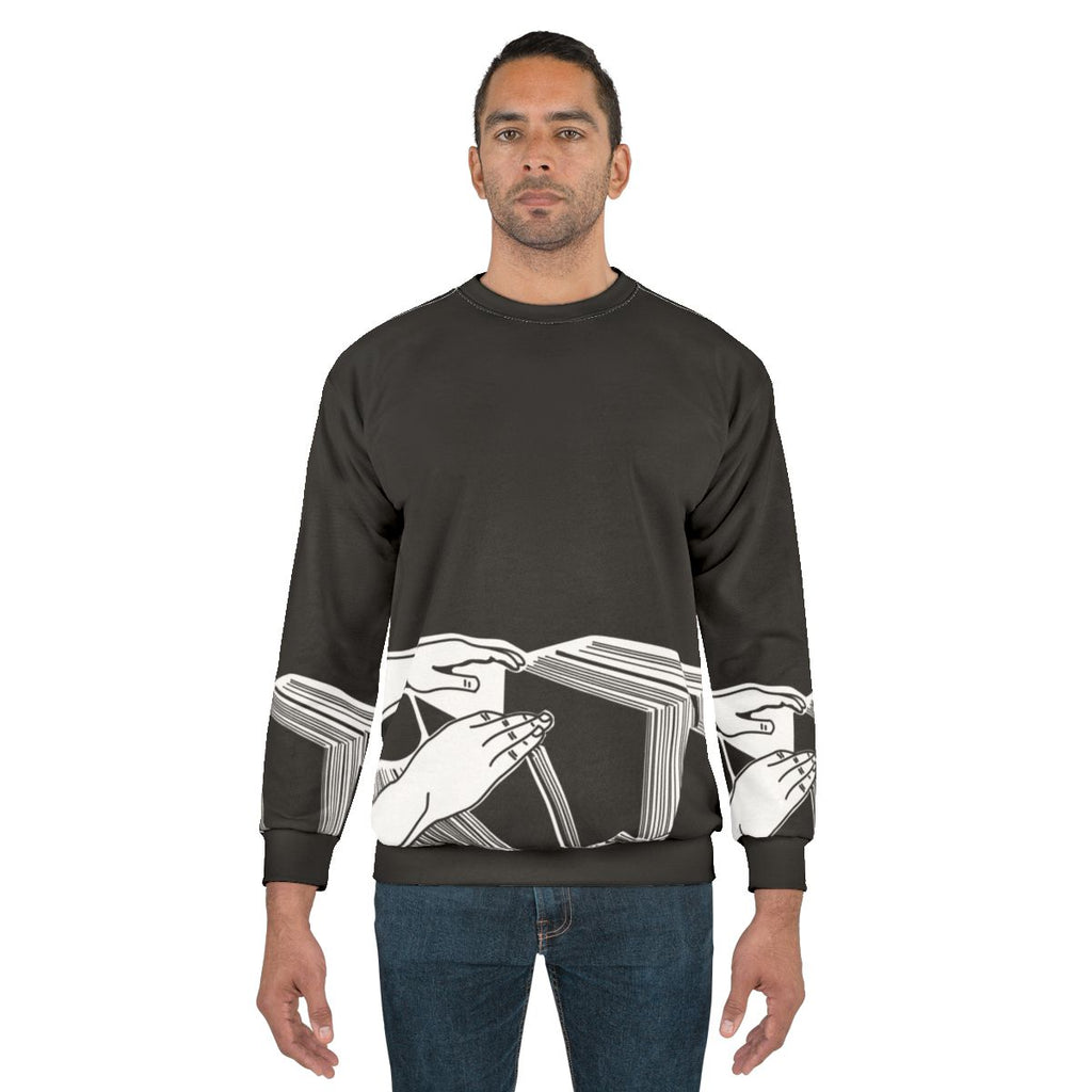 Vintage vinyl records themed sweatshirt for music lovers