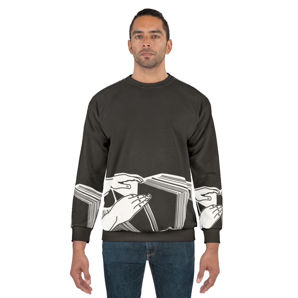 Vintage vinyl records themed sweatshirt for music lovers