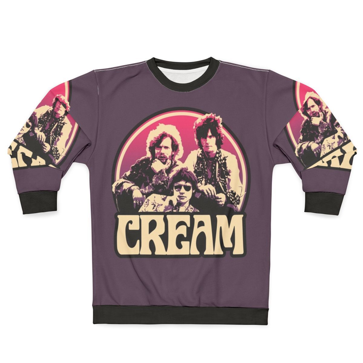 Cream Band Sweatshirt with 60s Music Inspired Design