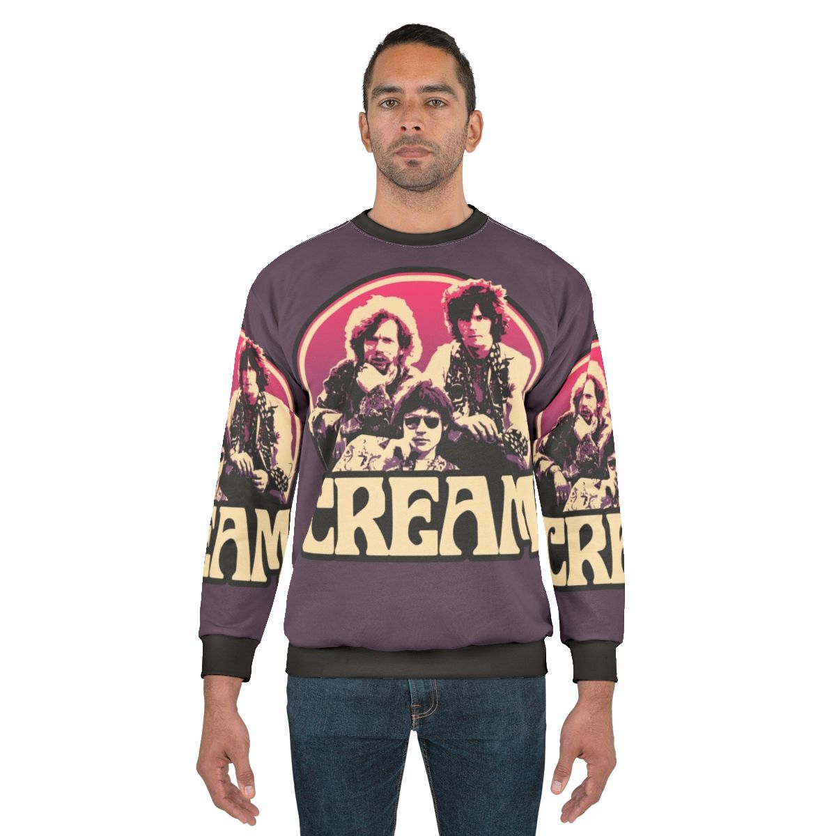 Cream Band Sweatshirt with 60s Music Inspired Design