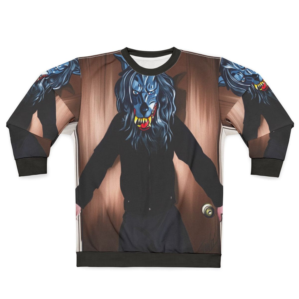 Creepy peach fuzz horror sweatshirt