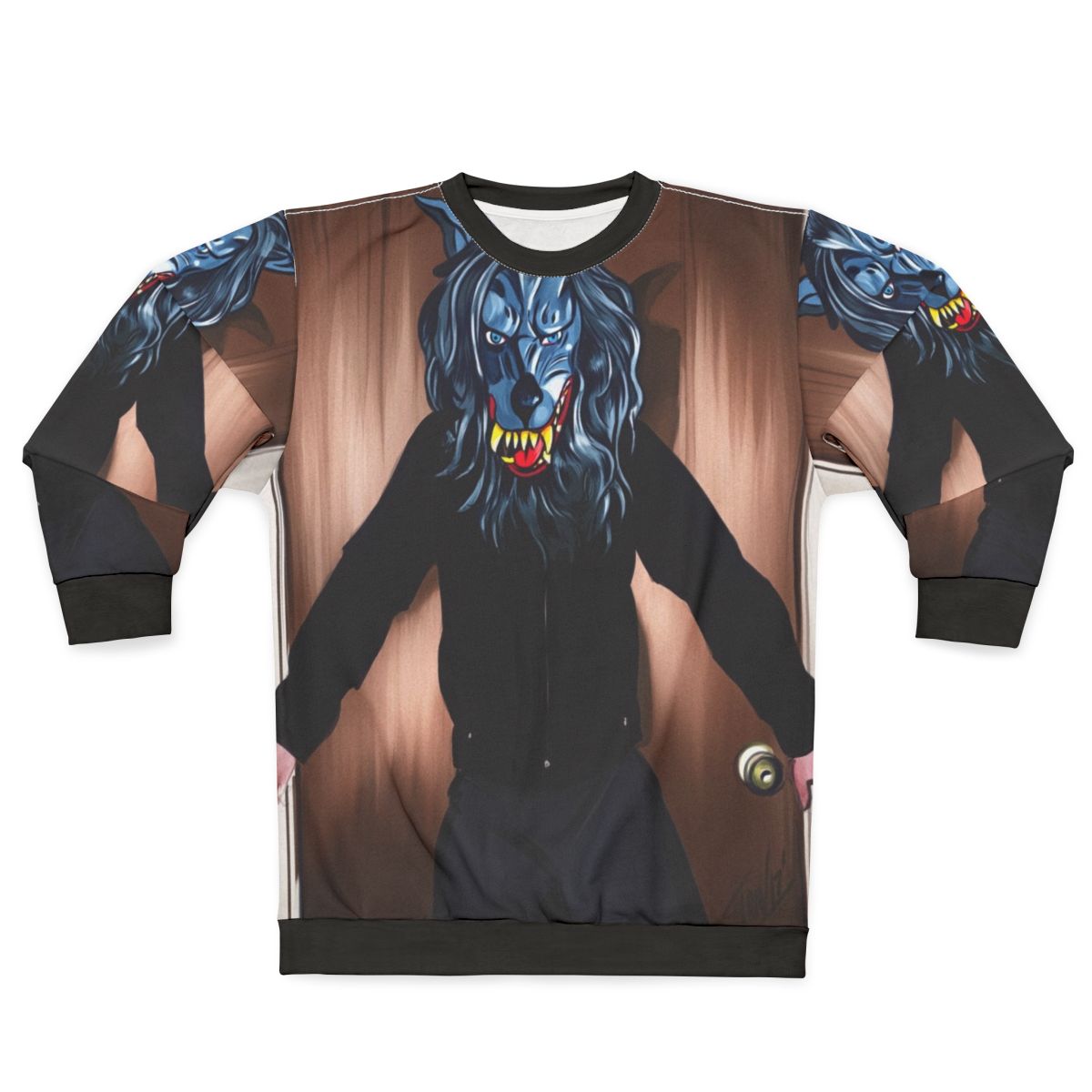 Creepy peach fuzz horror sweatshirt